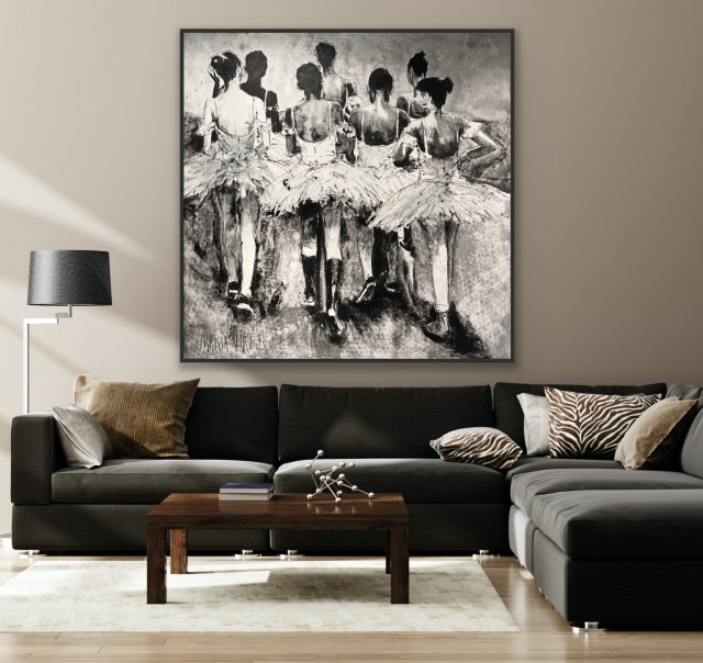 Maria Viktor A Terre Monochrome Painting of Ballerinas